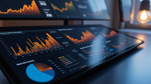 数字营销仪表板界面,显示各种数据图表和分析结果,专业数据分析工具界面